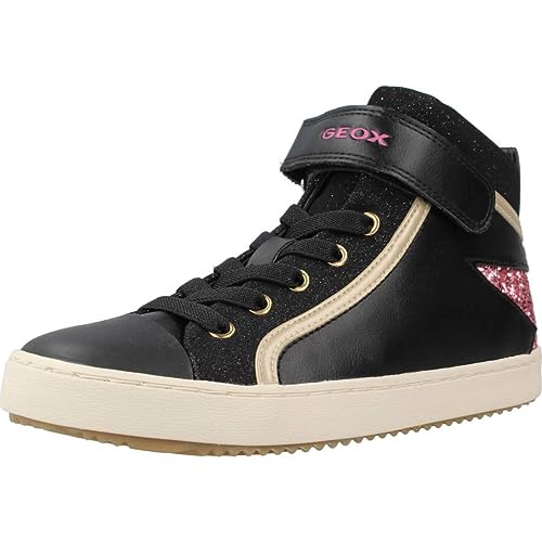 Geox J Kalispera Girl M Sneaker, Black/DK PINK, 25 EU von Geox