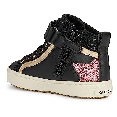 Geox J Kalispera Girl M Sneaker, Black/DK PINK, 36 EU von Geox