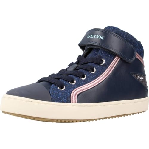 Geox J Kalispera Girl M Sneaker, Navy/DK Silver, 28 EU von Geox