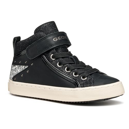 Geox J Kalispera Girl Sneaker, Black/DK Silver, 37 EU Geox J Kalispera Girl Sneaker, Black/DK Silver, 37 EU von Geox