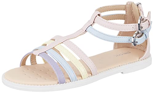 Geox J Karly Girl Sandal, LT Rose/Multicolor, 28 EU Schmal von Geox