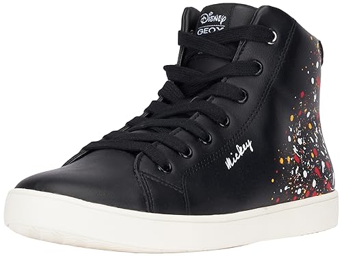 Geox J Kathe Girl F Sneaker, Black/Multicolor, 35 EU von Geox