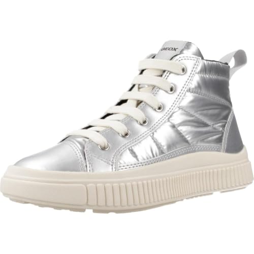 Geox Mädchen J Laquinny Girl C Sneaker, Silber, 36 EU von Geox