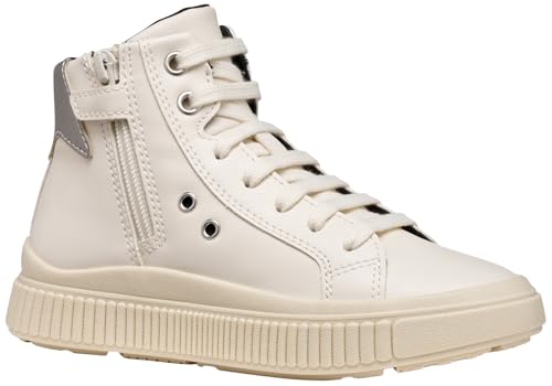 Geox J LAQUINNY Girl Sneaker, LT Ivory/Silver, 37 EU von Geox