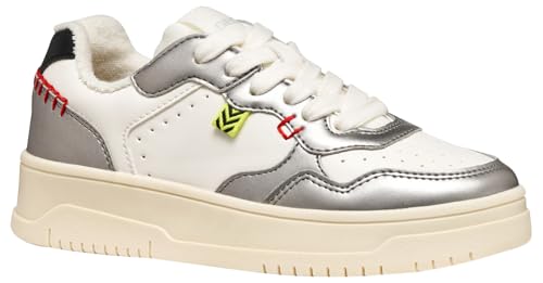 Geox J LESTRELLA Girl Sneaker, DK Silver/White, 38 EU von Geox