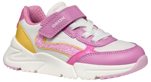 Geox J Loftus Girl A Sneaker, Dk Pink/Yellow, 26 EU von Geox