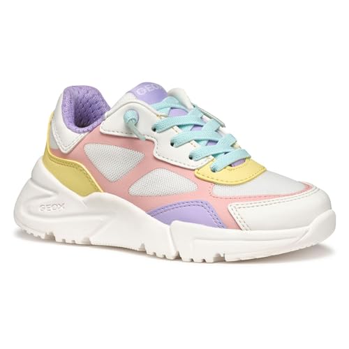 Geox J Loftus Girl B Sneaker, White/Multicolor, 28 EU Geox J Loftus Girl B Sneaker, White/Multicolor, 28 EU von Geox
