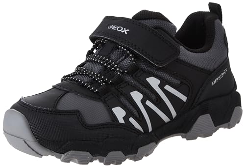 Geox J MAGNETAR Boy B ABX Sneaker, DK Grey/Black, 31 EU von Geox