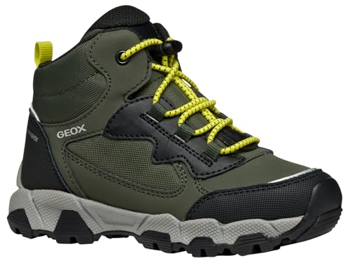 Geox J MAGNETAR Boy B ABX Sneaker, Military/Lime, 25 EU von Geox
