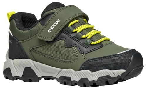 Geox J MAGNETAR Boy B ABX Sneaker, Military/Lime, 26 EU von Geox