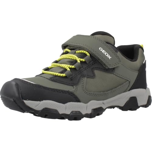 Geox J MAGNETAR Boy B ABX Sneaker, Military/Lime, 38 EU von Geox