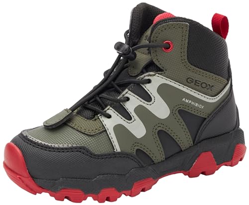 Geox J MAGNETAR Boy B ABX Sneaker, Military/RED, 28 EU Geox J MAGNETAR Boy B ABX Sneaker, Military/RED, 28 EU von Geox