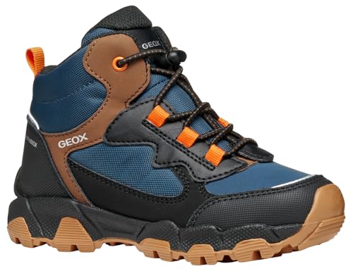 Geox J MAGNETAR Boy B ABX Sneaker, Navy/Brown, 37 EU von Geox