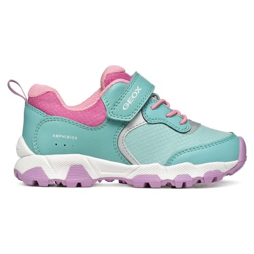 Geox J MAGNETAR G. B ABX Sneaker, Aqua/Fuchsia, 24 EU von Geox