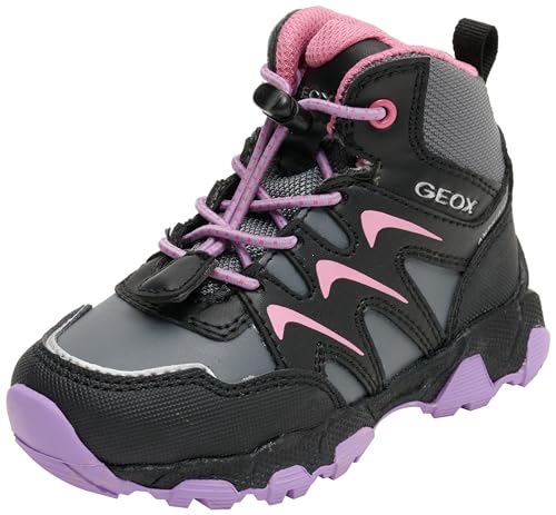 Geox J MAGNETAR Girl B AB Sneaker, Black/Lilac, 29 EU von Geox