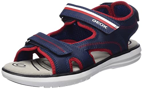 Geox J MARATEA Boy Sandal, Navy/RED, 36 EU von Geox