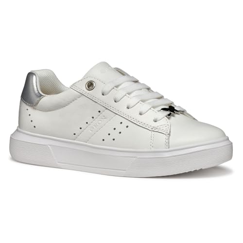 Geox J NETTUNO Girl B Sneaker, White/Silver, 29 EU von Geox
