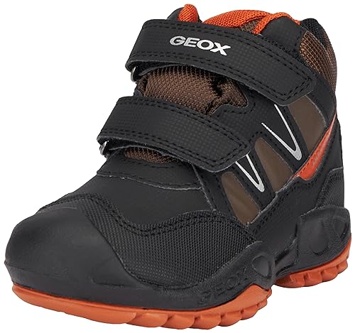 Geox J New Savage Boy B A Sneaker, Black/DK ORANGE, 39 EU von Geox