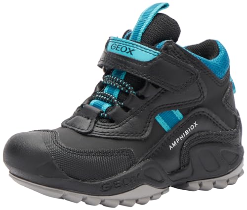 Geox J New Savage Boy B A Sneaker, Black/Petrol, 24 EU von Geox