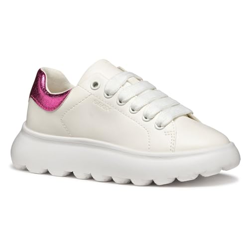 Geox J PUFFYPOP Girl A Sneaker, White/Fuchsia, 30 EU von Geox