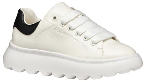 Geox J PUFFYPOP Girl A Sneaker, White/Black, 39 EU von Geox