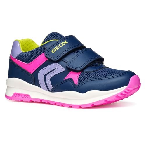 Geox J Pavel Girl A Sneaker, Navy/Fluo Fuchsia, 38 EU von Geox