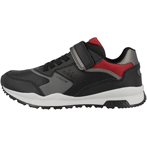 Geox Jungen J Pavel Sneakers, Black Red, 25 EU von Geox