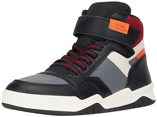 Geox J Perth Boy F Sneaker, Black/ORANGE, 31 EU von Geox