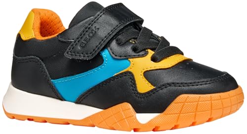 Geox J RANN-E Boy Sneaker, Black/WATERSEA, 35 EU von Geox