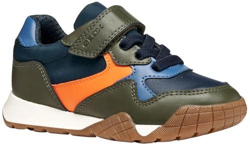 Geox J RANN-E Boy Sneaker, Military/ORANGE, 39 EU von Geox