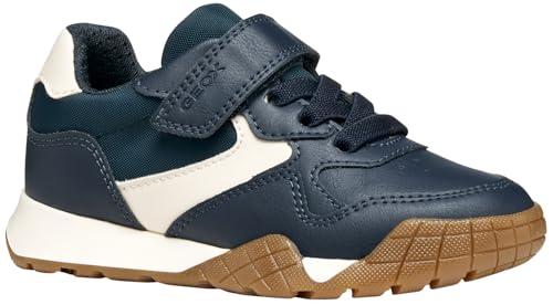 Geox J RANN-E Boy Sneaker, Navy/LT Ivory, 39 EU von Geox