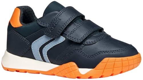 Geox J RANN-E Boy Sneaker, Navy/ORANGE, 31 EU Geox J RANN-E Boy Sneaker, Navy/ORANGE, 31 EU von Geox