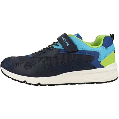 Geox J ROONER Boy Sneaker, Navy/Lime, 26 EU von Geox