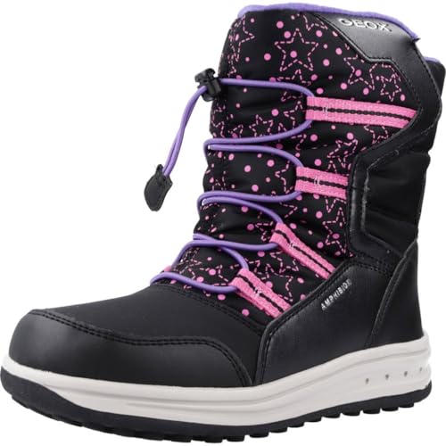 Geox Mädchen J Roby Girl B Abx A Stiefel,25 EU,Black Fuchsia von Geox