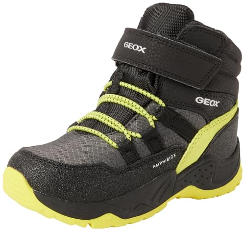 Geox J SENTIERO Boy B ABX Ankle Boot, Black Lime, 24 EU von Geox