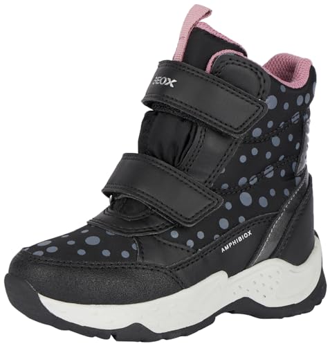 Geox J SENTIERO Girl B AB Ankle Boot, Black/DK Silver, 35 EU von Geox