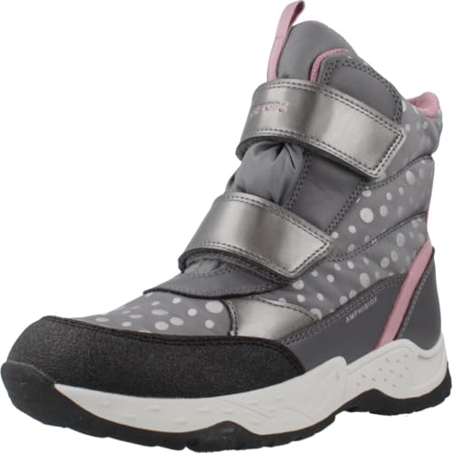 Geox J SENTIERO Girl B AB Ankle Boot, DK Grey/PINK, 24 EU von Geox