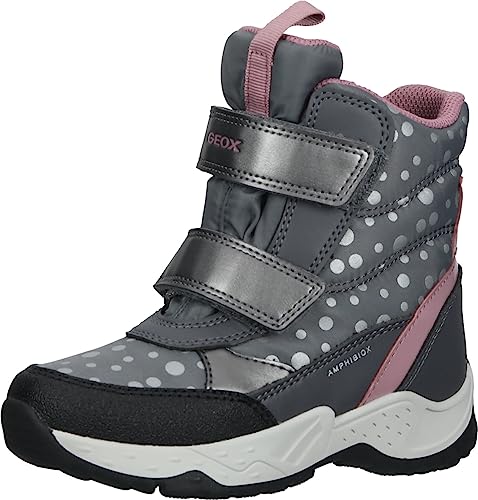 Geox J SENTIERO Girl B AB Ankle Boot, DK Grey/PINK, 24 EU von Geox