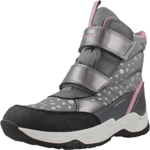 Geox J SENTIERO Girl B AB Ankle Boot, DK Grey/PINK, 28 EU von Geox