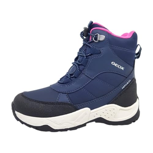 Geox J SENTIERO Girl B AB Ankle Boot, Navy/Fuchsia, 34 EU von Geox