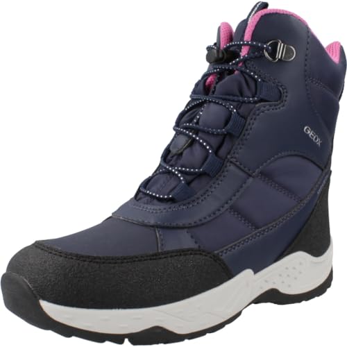 Geox J SENTIERO Girl B AB Ankle Boot, Navy/Fuchsia, 38 EU von Geox