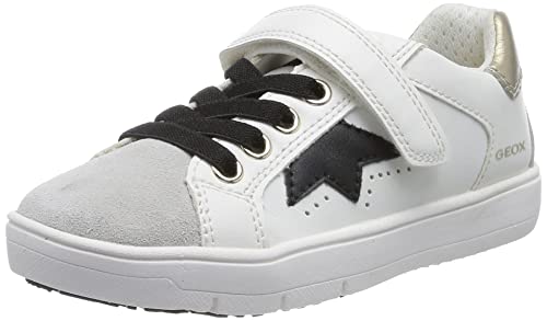 Geox J SILENEX Girl Sneaker, White/Platinum, 29 EU von Geox