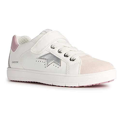 Geox J SILENEX Girl Sneaker, White/Rose, 28 EU von Geox