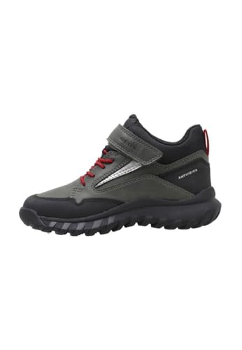 Geox J SIMBYOS Boy B ABX Sneaker, DK Green/RED, 36 EU Geox J SIMBYOS Boy B ABX Sneaker, DK Green/RED, 36 EU von Geox