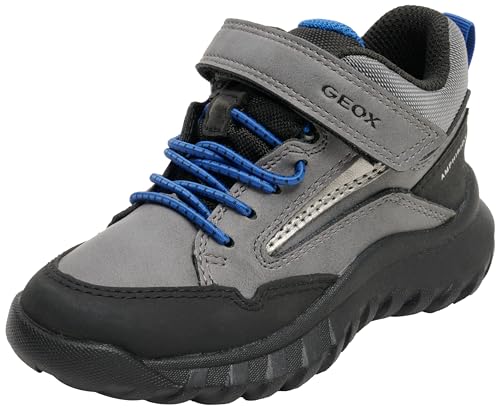 Geox J SIMBYOS Boy B ABX Sneaker, Grey/ROYAL, 24 EU Geox J SIMBYOS Boy B ABX Sneaker, Grey/ROYAL, 24 EU von Geox
