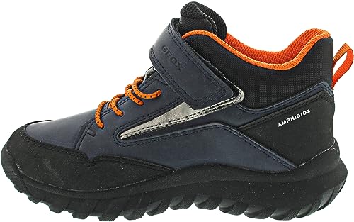 Geox J SIMBYOS Boy B ABX Sneaker, Navy/ORANGE, 31 EU von Geox