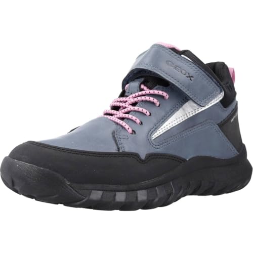 Geox Jungen Mädchen J SIMBYOS Girl ABX A Sneaker, AVIO/Black, 24 EU von Geox
