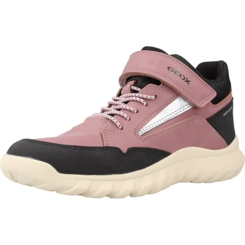 Geox J SIMBYOS Girl ABX A Sneaker, DK Rose/Black, 32 EU von Geox