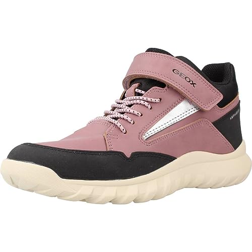 Geox J SIMBYOS Girl ABX A Sneaker, DK Rose/Black, 32 EU von Geox