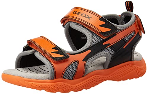 Geox Jungen J Sandal Splush Boy Sandalen,Orange Black,24 EU von Geox